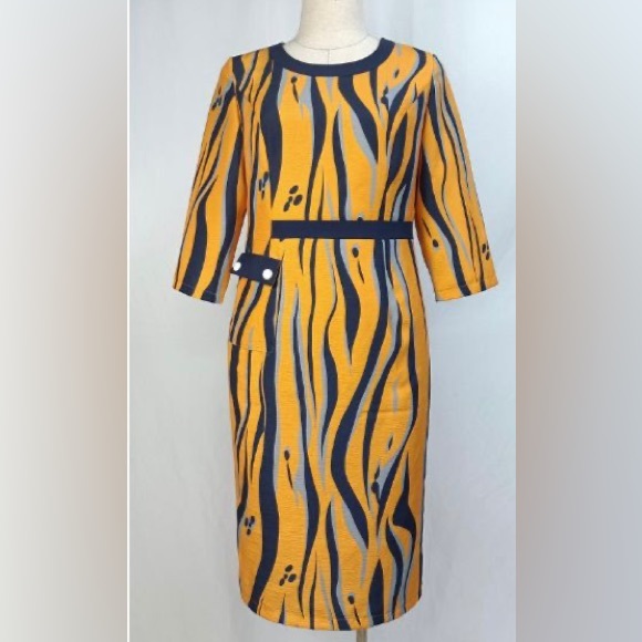 Yellow office dress - Picture 2 of 2